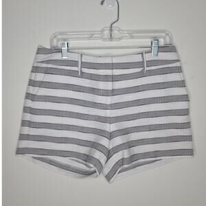 Ann Taylor white grey striped cotton blend shorts - 4